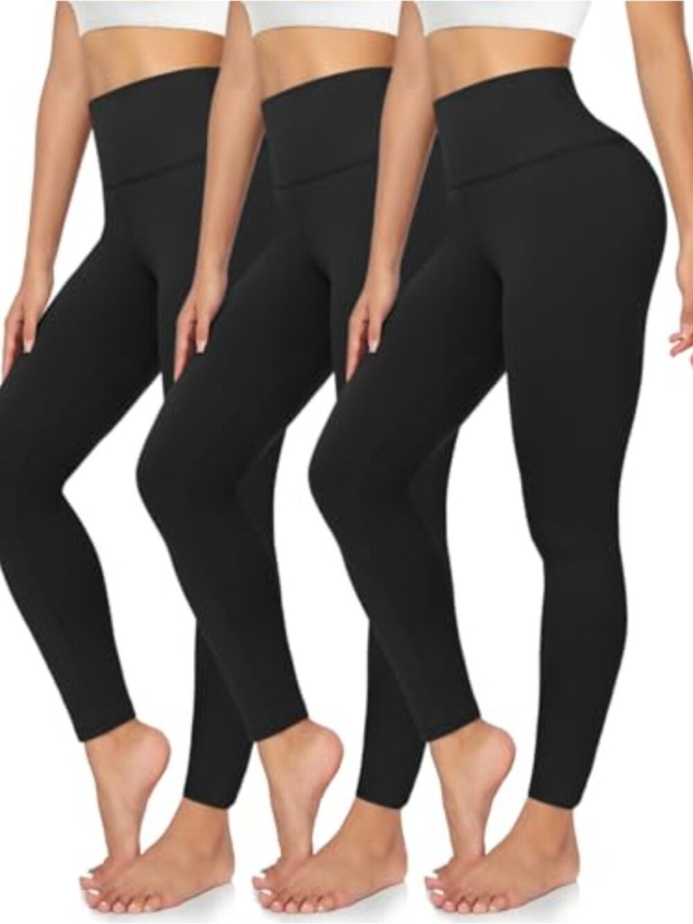 High Waisted Butt Lifting Leggings 3 Pack Tummy Control Workout Yoga Pants